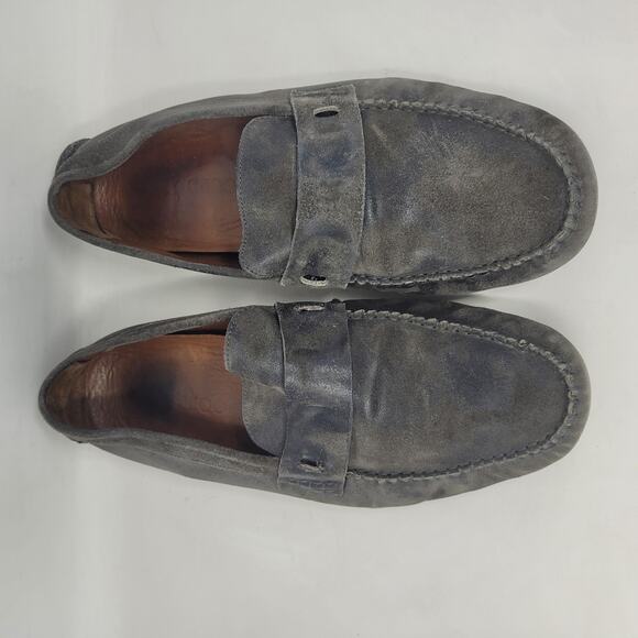 Jimmy Choo Shoes EU44.5 US11.5 Gray Suede Driving Loafers Slip On Moccasin Italy - Picture 7 of 14